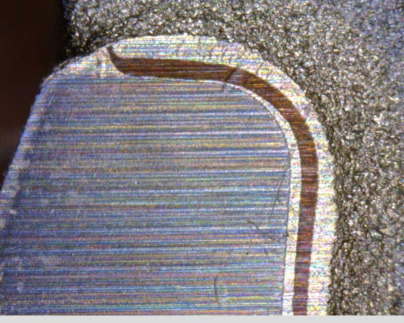 this braze shows little wear on the best thin kerf miter saw blades