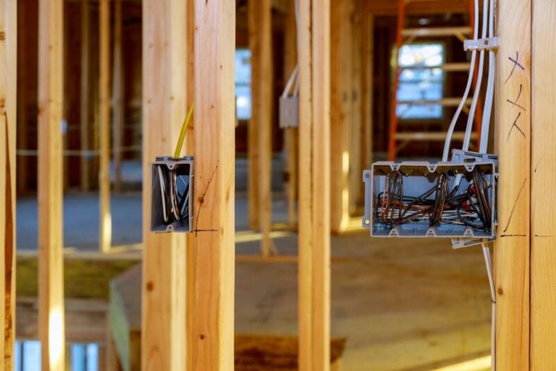 studs supporting outlet boxes