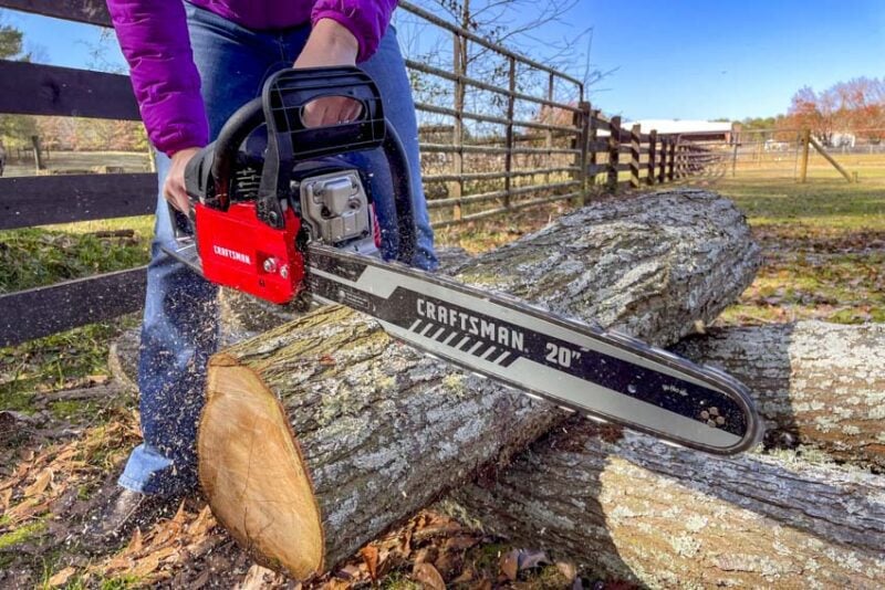 cutting firewood yourself
using a chainsaw